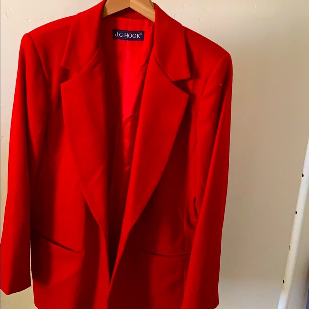 Ladies J G Hook bright red blazer